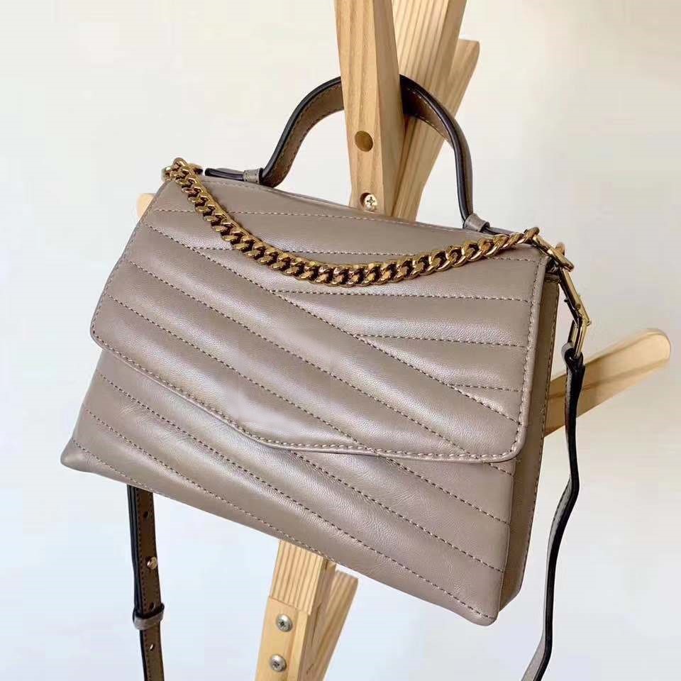 small kira chevron leather top handle bag