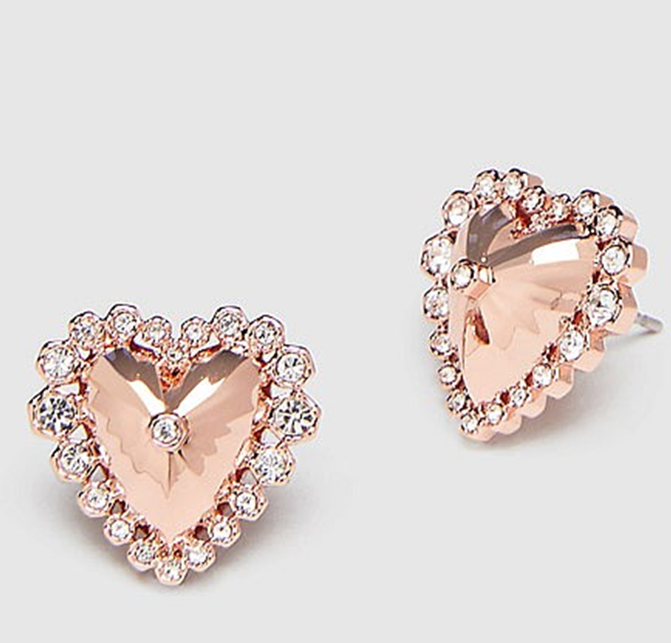 ROSEGOLD COLOR AMORE STUD EARRINGS,Jewellery